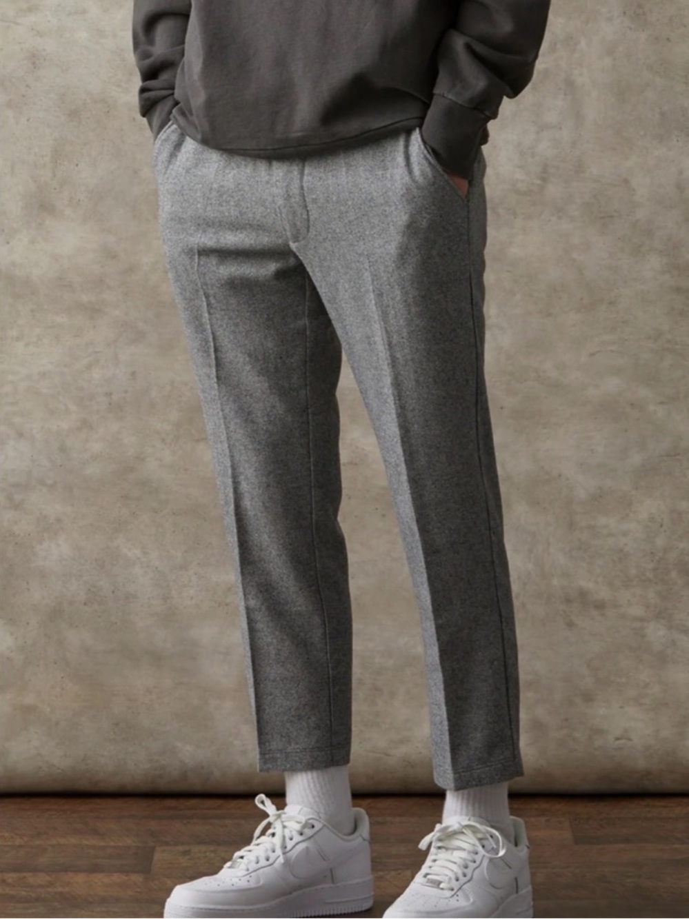 I Love Ugly Slim Kobe Pant Gray Wool Cropped Tailored Japanese Streetwear M